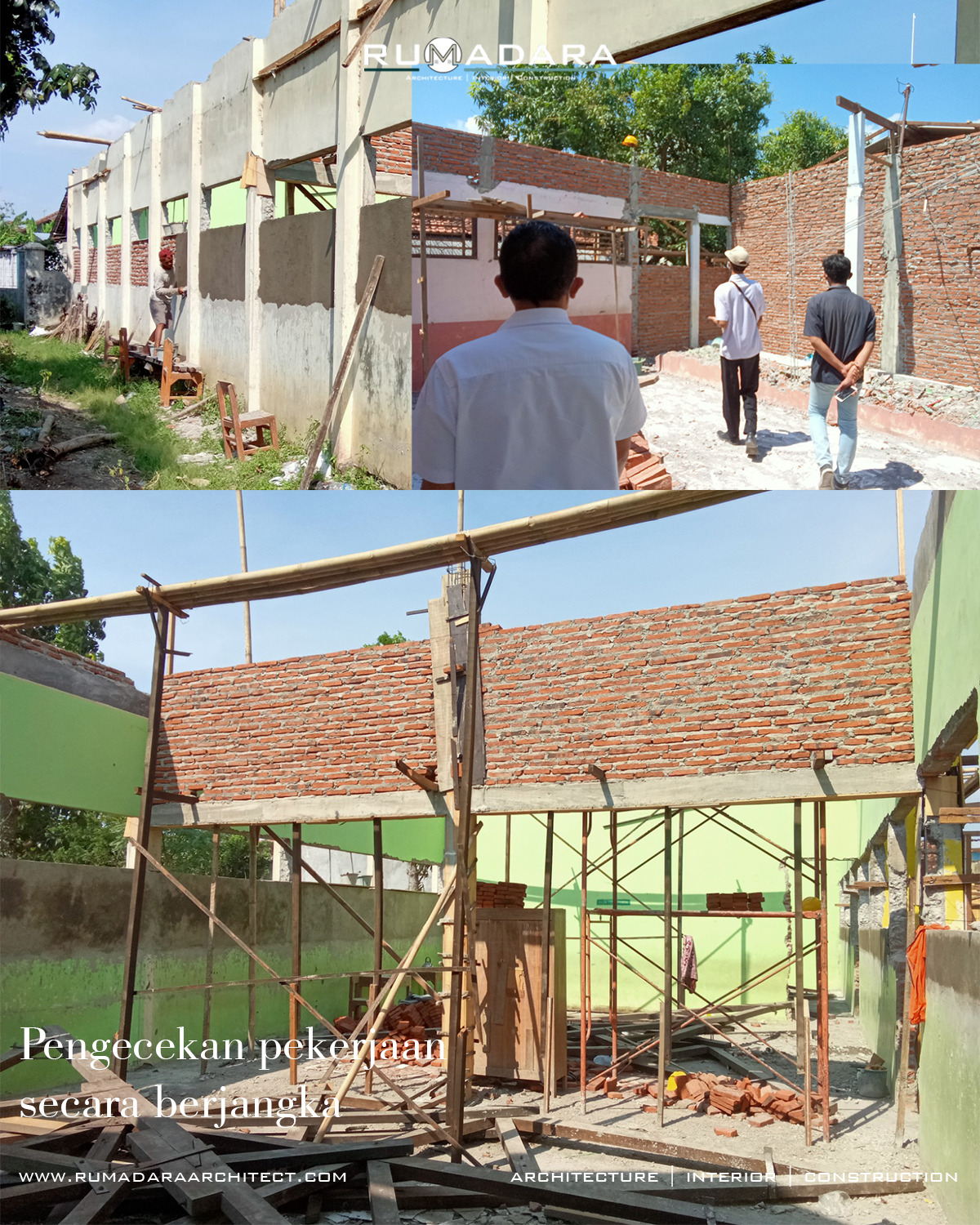 Pengerjaan susunan batu bata